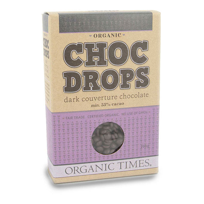 Organic Times Choc Drops Dark Chocolate 200g