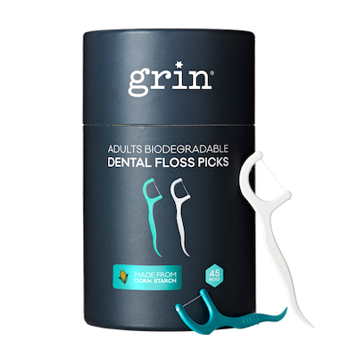 Grin Adults Biodegradable Dental Floss Picks 45 Pack