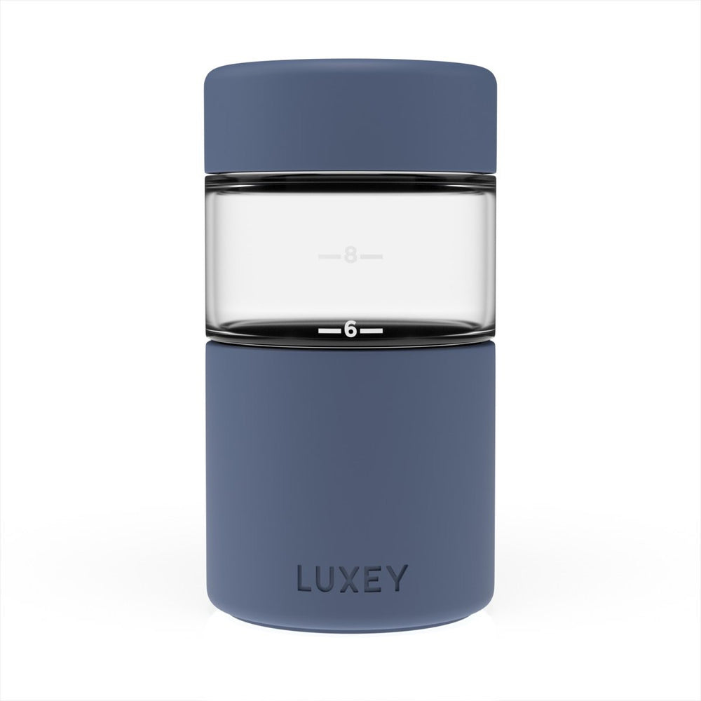 Luxey Cup Reusable Glass Coffee Cup (Element Blue)