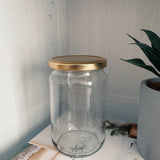 Preserving Glass Jar with Gold Lid 600ml (Set of 6)