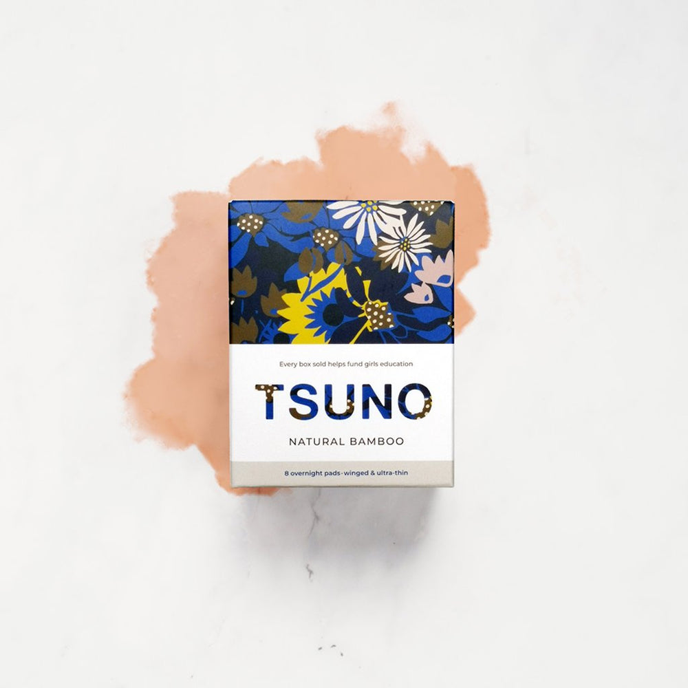 Tsuno Natural Bamboo Pads Overnight Winged & Ultra Thin- 8