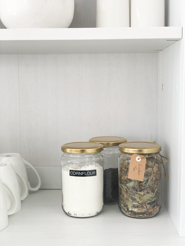 Preserving Glass Jar with Gold Lid 600ml (Set of 6)