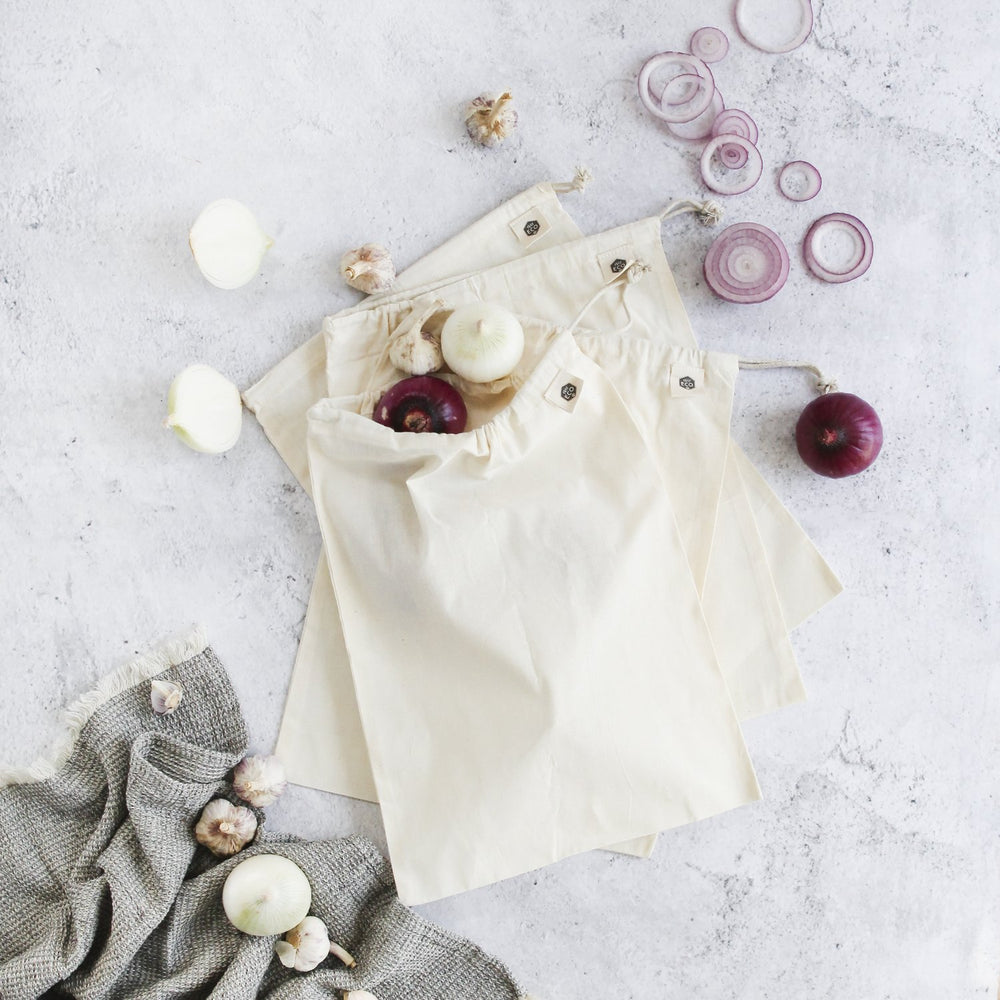 EVER ECO Cotton Muslin Produce Bags 4pk