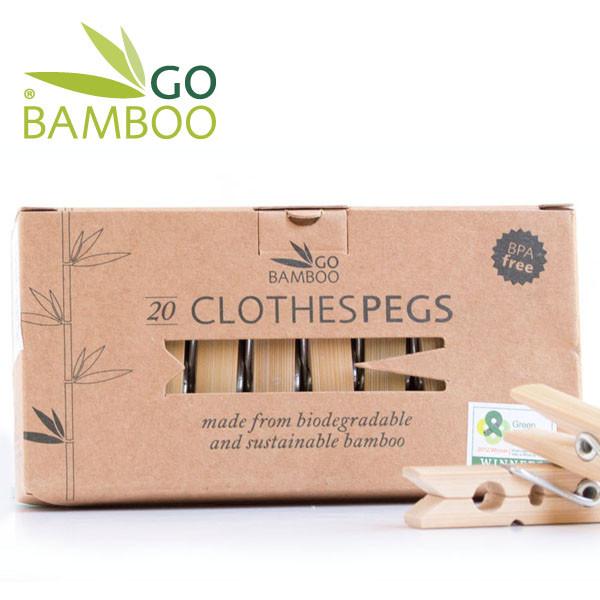 GO Bamboo Clothes Peg x20