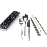 RetroKitchen Carry Your Cutlery Set With Pouch- Criss Cross