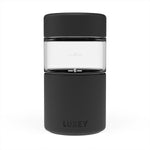 Luxey Cup Reusable Glass Coffee Cup (Black)