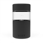Luxey Cup Reusable Glass Coffee Cup (Black)