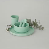 AMELIA FRANK Children's Bamboo Dinnerware 5 Piece | Seagrass