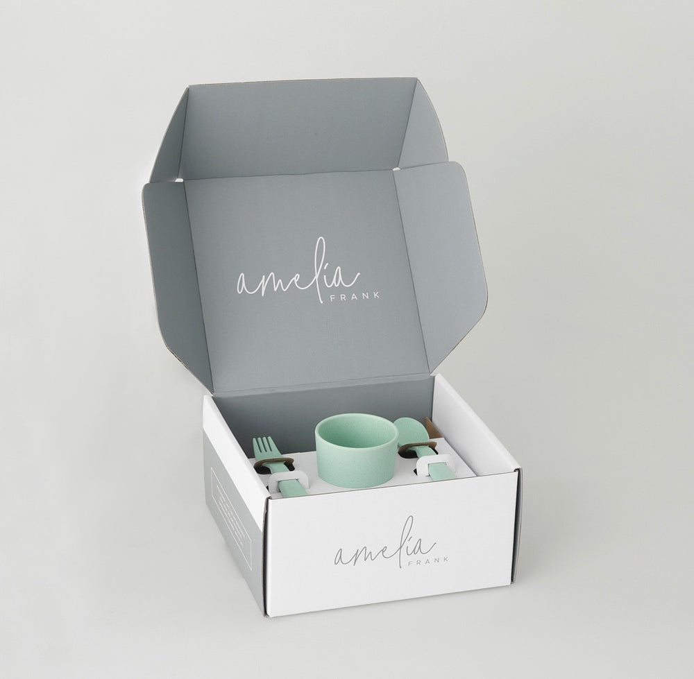 AMELIA FRANK Children's Bamboo Dinnerware 5 Piece | Seagrass