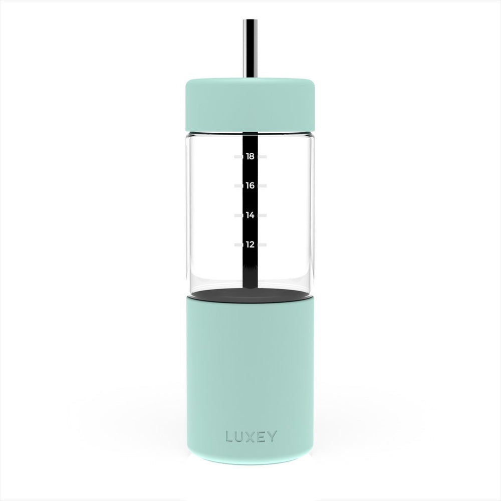 Luxey Reusable Glass Smoothie Cup (Minty)