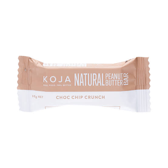 KOJA Natural Peanut Butter Bars Choc Chip Crunch 30g