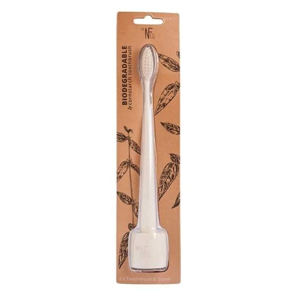 Nfco Bio Toothbrush & Stand - Ivory Desert