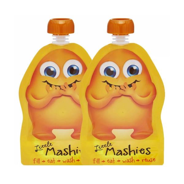 Little Mashies Reusable Food Pouch - Orange x 2