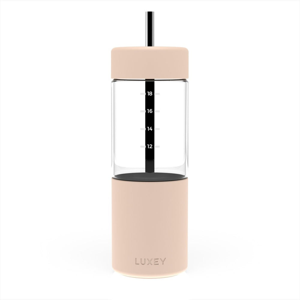 Luxey Reusable Glass Smoothie Cup (Peachy)