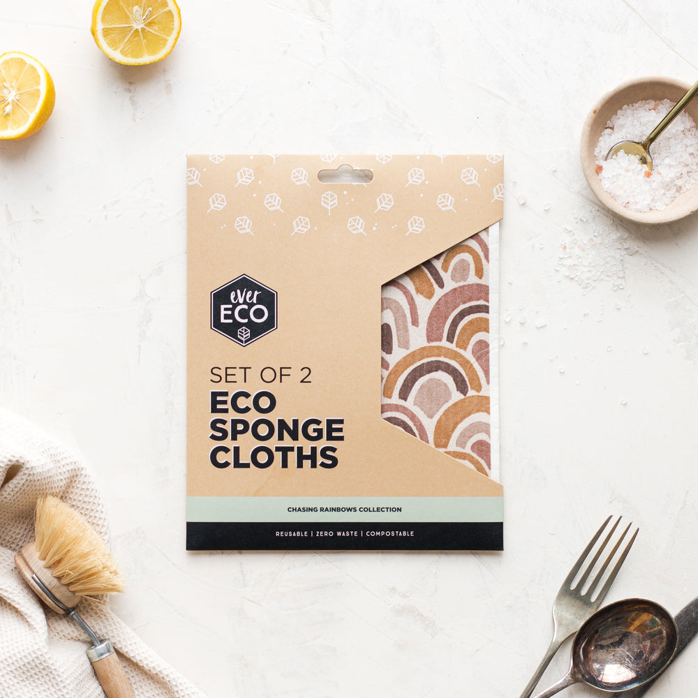 Ever Eco Sponge Cloths Chasing Rainbow x 2