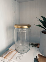 Preserving Glass Jar with Gold Lid 600ml (Set of 6)