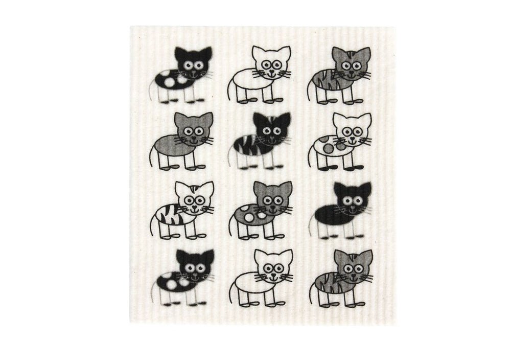 Retro Kitchen Compostable Sponge Cloth Cat