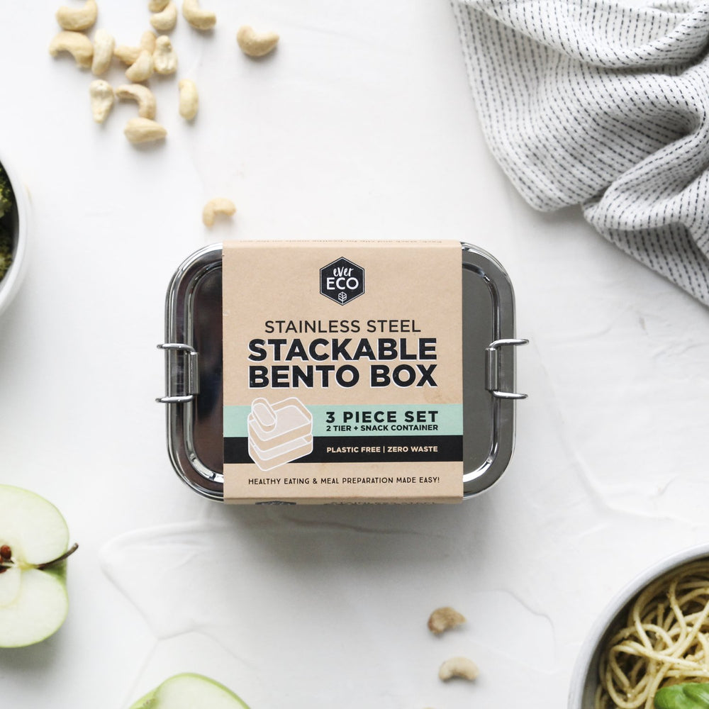 Ever Eco Stackable Bento Box 2 Tier + Mini Container 1200ml