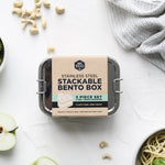 Ever Eco Stackable Bento Box 2 Tier + Mini Container 1200ml