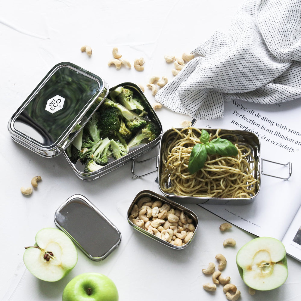 Ever Eco Stackable Bento Box 2 Tier + Mini Container 1200ml